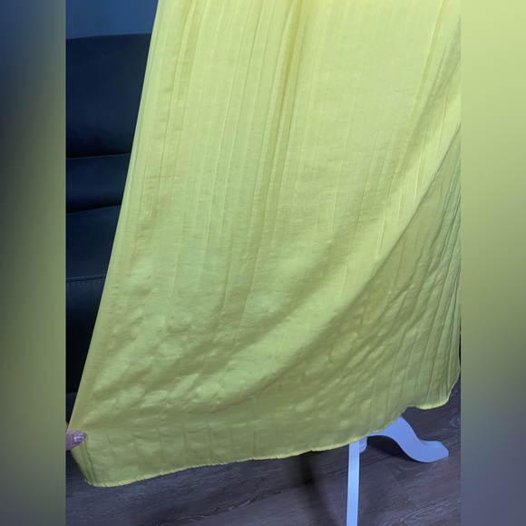 HD in Paris for Anthropologie Yellow Pleated One Shoulder Dress S Wedding Party - Picture 11 of 16